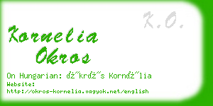 kornelia okros business card